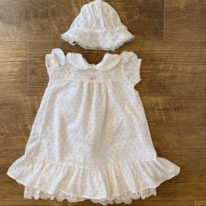 Vintage Cradle Club Rosebud Dress & Bonnet 3 Mos